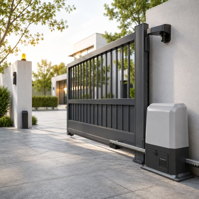 Automated sliding gate with motor operator installed by Loxit